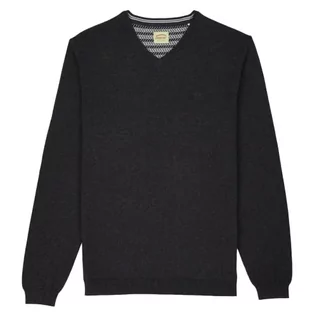 Swetry męskie - OXBOW sweter męski, czarny melanż, S - grafika 1