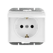 Gniazdka elektryczne - Abex Gniazdo bryzgoszczelne z/u SCHUKO ONYX - biały - miniaturka - grafika 1