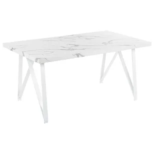Stół do jadalni 160 x 90 cm efekt marmuru biały GRIEGER - Stoły - miniaturka - grafika 1
