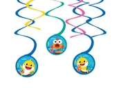 Urodziny dziecka - Amscan Dekoracja wisząca świderki Baby Shark - 6 szt. 9908480 - miniaturka - grafika 1