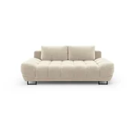 Sofy i kanapy - Beżowa 3-osobowa sofa rozkładana z aksamitnym obiciem Windsor & Co Sofas Cirrus - miniaturka - grafika 1