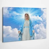 Ikony i obrazy sakralne - Statua Matki Bożej Łaskawej na niebie - obraz polycanvas, 100x70 - miniaturka - grafika 1