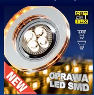 Oprawy, klosze i abażury - Candellux SS-23 Oprawa stropowa okrągła szklana bursztynowa GU10 + SMD 2238234 - miniaturka - grafika 1