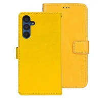Portfele - Do Samsung Galaxy A15 5G Etui Crazy Horse Texture Skórzany pokrowiec na portfel Żółty - miniaturka - grafika 1