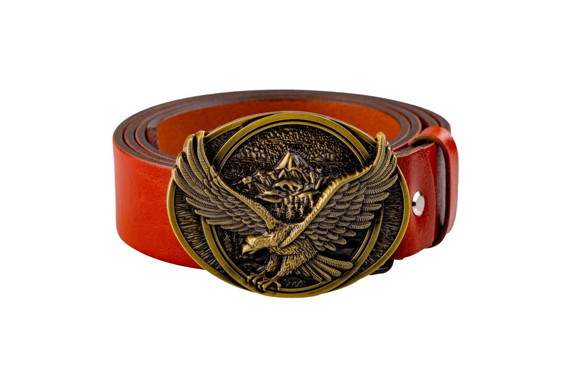 Pasek skórzany BÓR HUNTER GRACE - Mountain Eagle Yellow-85