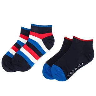 Zestaw 2 par wysokich skarpet dziecięcych Tommy Hilfiger 354010001 Granatowy - Skarpetki dla dzieci - miniaturka - grafika 1
