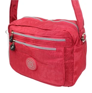 Stylowa Lekka Materiałowa Torba Pozioma Średnia Na Ramię Bag Street NR 2245 CZERWONY 28 x 19 x 12 [cm] - Torebki damskie - miniaturka - grafika 3