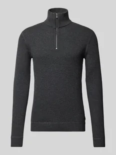 Sweter z dzianiny ze stójką model ‘BLUCHRISTER’ - Swetry męskie - miniaturka - grafika 1