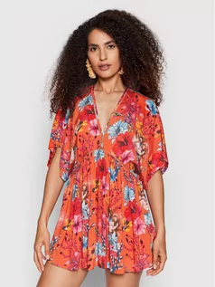 Sukienki - Desigual Sukienka plażowa Angelina 22SWMW18 Pomarańczowy Relaxed Fit - grafika 1