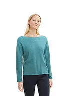 Swetry damskie - TOM TAILOR Damski Sweter z dzianiny Basic z gradientem kolorów 1034066, 30815 - Teal Blue Degrade Design, XS - miniaturka - grafika 1