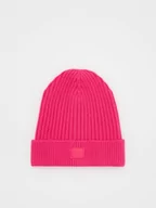 Czapki dla dzieci - Reserved - Dzianinowa czapka z wiskozą - fuksja - miniaturka - grafika 1
