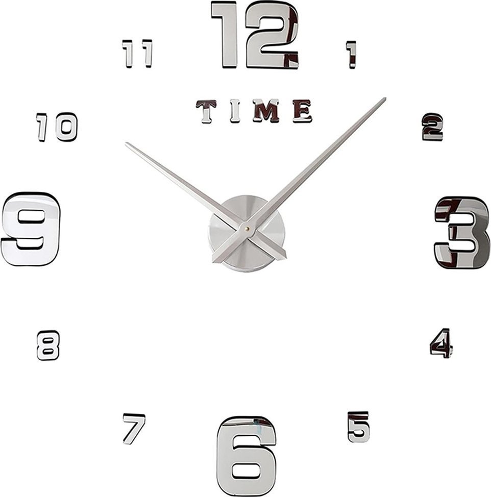 Verk Zegar ścienny 3d naklejany na ścianę xxl duży 130 cm przyklejany cichy Zegar ścienny 3d naklejany na ścianę xxl duży 130 cm przyklejany cichy