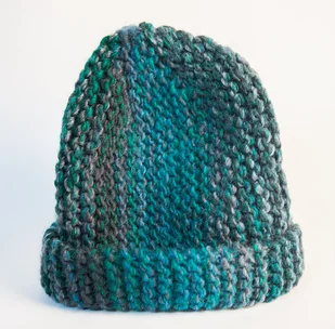 Cieplutka czapka Smerfetka Morski Melanż - Czapki damskie - miniaturka - grafika 1