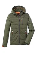 Kurtki i płaszcze dla chłopców - Killtec Chłopięca kurtka hybrydowa/kurtka outdoorowa z kapturem KOW 132 BYS JCKT, ciemnooliwkowa, 176, 39874-000 - miniaturka - grafika 1