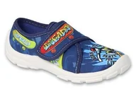 Buty dla chłopców - Trampki kapcie dziecięce chłopięce na rzepy granatowe Befado 974X539-28 - miniaturka - grafika 1