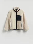 Kurtki męskie - Reserved - Kurtka sherpa ze stójką - złamana biel - miniaturka - grafika 1