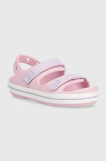 Buty dla dziewczynek - Crocs sandały dziecięce CROCBAND CRUISER kolor różowy - grafika 1