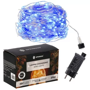 Lampki choinkowe 480 led druciki na prąd niebieski CL0510 - Oświetlenie świąteczne - miniaturka - grafika 1