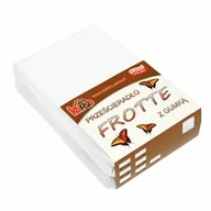 Prześcieradła dla dzieci - Prześcieradło frotte z gumką 80x160 białe KARO - miniaturka - grafika 1