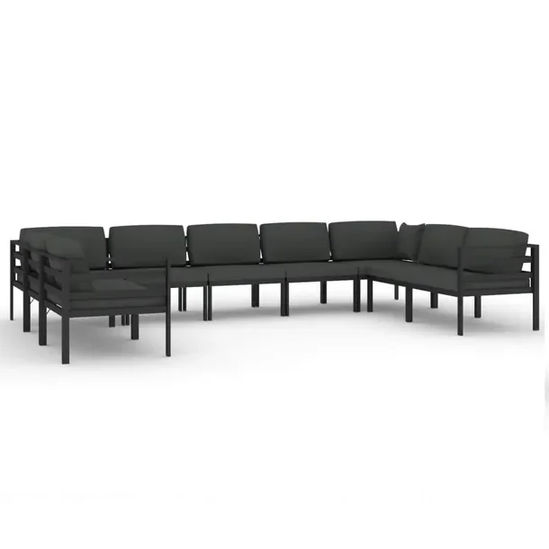 Modułowy Aluminiowy Zestaw Wypoczynkowy do Ogrodu, Antracytowy, 70x70x64.5