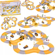 Zabawki konstrukcyjne - TOR SAMOCHODOWY WYŚCIGOWY KOLEJKA DUŻY PLAC BUDOWY AUTO CARS 255 el. - miniaturka - grafika 1