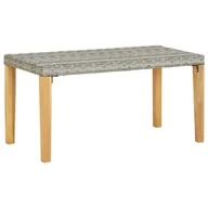 Ławki ogrodowe - Ławka ogrodowa, 120 cm, szara, polirattan i drewno akacjowe - miniaturka - grafika 1