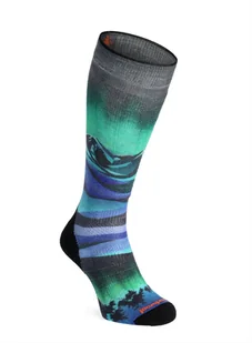 Skarpety damskie Smartwool Ski Targeted Cushion Compression Print OTC Socks - black - Skarpetki sportowe męskie - miniaturka - grafika 1