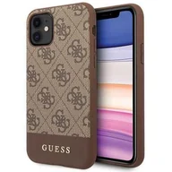 Etui i futerały do telefonów - Guess 4G Bottom Stripe Collection Etui iPhone 11 brązowy 10_15898 - miniaturka - grafika 1