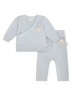 Bluzy i sweterki niemowlęce - Steiff 2-częściowy zestaw w kolorze błękitnym - miniaturka - grafika 1
