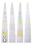 Zabawki interaktywne dla dzieci - JaBaDaBaDo Piramida wieża 10 kostek ze zwierzątkami - miniaturka - grafika 1