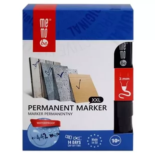 Marker permanentny 3mm czarny (10szt) MemoBe - Markery do tablic - miniaturka - grafika 1