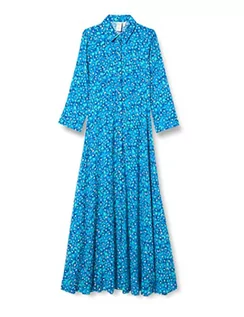 Sukienki - YAS Damska sukienka Yassavanna Long Shirt Dress S. Noos, Pool Green/Aop: polly Print, XL - grafika 1