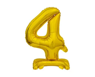 Godan Balon foliowy stojący cyfra 4 złota - 38 cm BC-ATZ4 - Balony i akcesoria - miniaturka - grafika 1