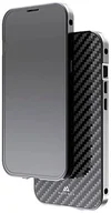 Etui i futerały do telefonów - Black Rock - Etui ochronne ze szkła 360 stopni pasuje do Apple iPhone 14 Plus I Carbon etui na telefon komórkowy, tylna strona z włókna węglowego (przezroczyste z czarną ramką) - miniaturka - grafika 1