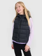 Kurtki i płaszcze dla dziewczynek - 4F Bezrękawnik puchowy z wypełnieniem syntetycznym dziewczęcy - czarny 122 (6-7 lat) - miniaturka - grafika 1