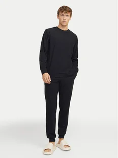 Jack&Jones Piżama Solid 12268536 Czarny Loose Fit - Piżamy męskie - miniaturka - grafika 1