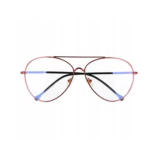 Okulary korekcyjne, oprawki, szkła - Okulary Pilotki z filtrem światła niebieskiego do komputera zerówki 2529-4 - grafika 1