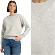 Bluzy damskie - Lee RAGLAN CREW SWS raglanowa bawełniana damska bluza małe logo melanż L - miniaturka - grafika 1