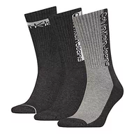 Skarpetki męskie - Calvin Klein Męskie skarpety Crew Sock Calvin Klein Jeans Athleisure Men's Crew Socks 3-pak, ciemnoszary melanż, rozmiar uniwersalny - miniaturka - grafika 1