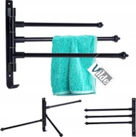 Wieszaki łazienkowe - Vilde Wieszak na ręczniki aluminiowy czarny obrotowy 30 cm - miniaturka - grafika 1