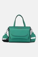Torebki damskie - Mała listonoszka Nobo na szerokim pasku, zielona - miniaturka - grafika 1