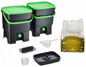 Kompostowniki - ORGANKO zestaw kompostowników czarno-zielony + Bokashi gratis - miniaturka - grafika 1