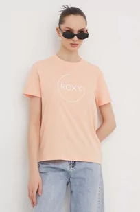 Roxy t-shirt bawełniany damski kolor pomarańczowy - Koszulki sportowe damskie - miniaturka - grafika 1