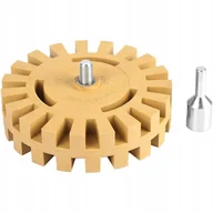 Akcesoria do mycia samochodu - Krążek / Dysk gumowy do usuwania kleju z felg"kwiatek" 100mm + adapter na wkrętarkę - miniaturka - grafika 1