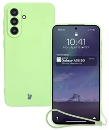Bizon Silikonowe etui z pierścieniem magnetycznym Case Silicone Magnetic Sq do Galaxy A56 5G, jasnozielone - Etui i futerały do telefonów - miniaturka - grafika 1