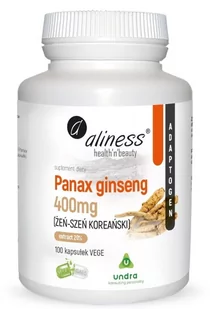 Aliness Panax Ginseng 400 mg (Żeń-szeń Koreański) x 100 kaps vege - Układ nerwowy - miniaturka - grafika 1