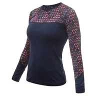 Koszulki sportowe damskie - Koszulka damska Sensor Merino Impress, dl.rukáv Rozmiar: XL / Kolor: ciemnoniebieski - miniaturka - grafika 1