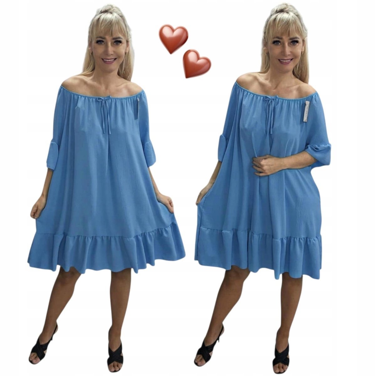 Sukienka Hiszpanka boho jeans piękna rewelacyjna luźna wygodna 50 52 6xl