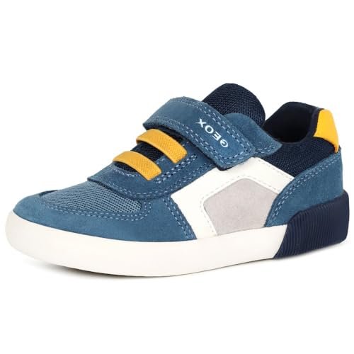 Geox B Gisli Boy B Trampki dziecięce 0-24, Dżinsy żółte, 22 EU