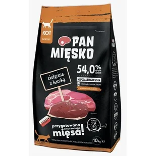 PAN MIĘSKO Cielęcina z kaczką M 10kg dla kota - Sucha karma dla kotów - miniaturka - grafika 1